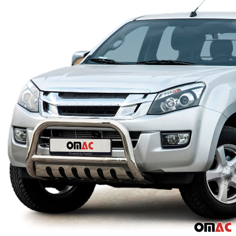 Protezione anteriore per Isuzu D-Max 2012-2019 con ABE in acciaio inox argento