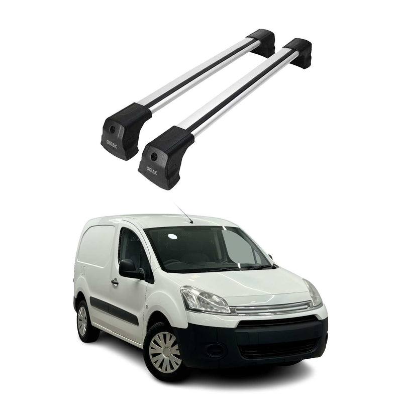 Portapacchi da tetto per Citroen Berlingo 2008-2018, portapacchi base in alluminio argento 2x