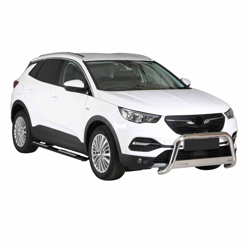 Minigonne laterali in acciaio inox per Opel Grandland X 2018-2025 Nero