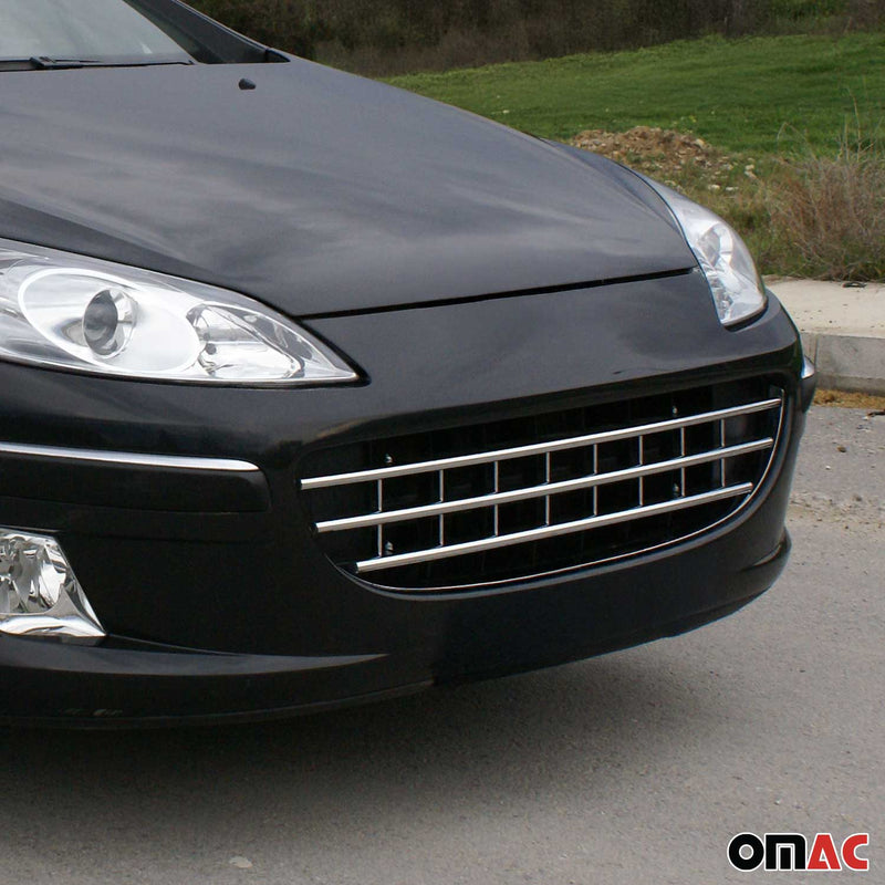 Strisce griglia radiatore griglia anteriore per Peugeot 407 2004-2011 acciaio inox cromato 3x