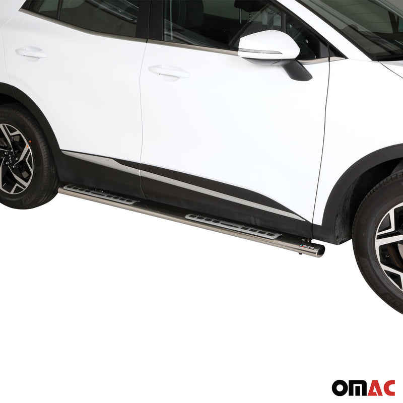 Minigonne laterali in acciaio inossidabile per Kia Sportage 2022-2025 Argento