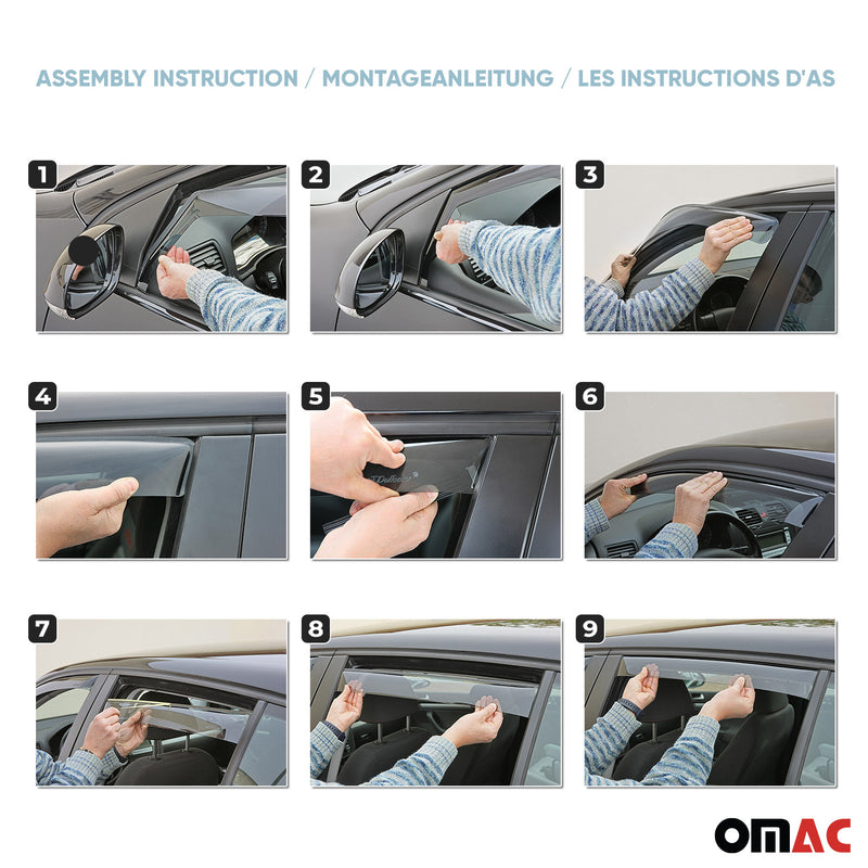 Deflettore antivento e antipioggia per BMW Serie 3 Limo G20 Touring G21 2019-2025 Anteriore 2x