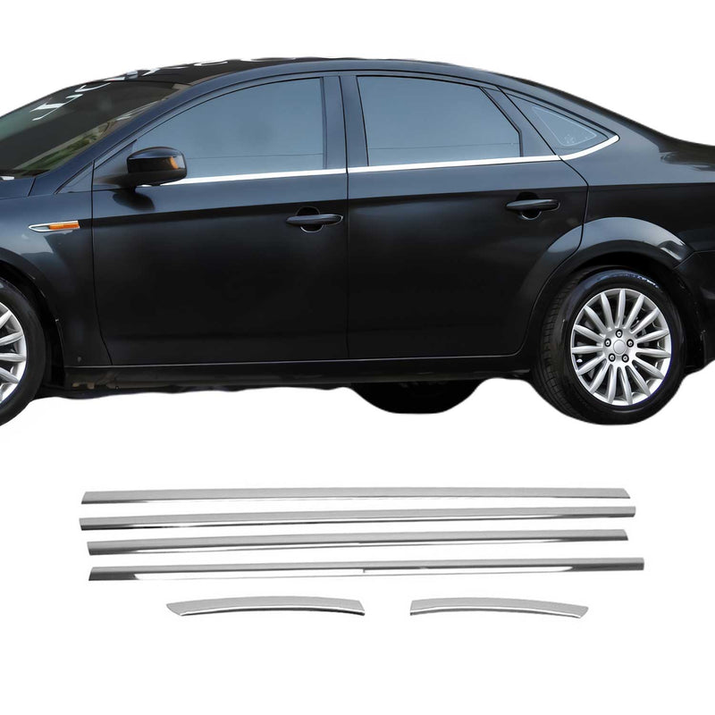 Strisce decorative per finestrini per Ford Mondeo mk4 Limo Turnier 2007-14 Cromate 6 pezzi