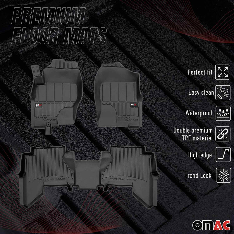 Tappetini Nissan Pathfinder 2005-2014 in TPE nero, 3 pezzi