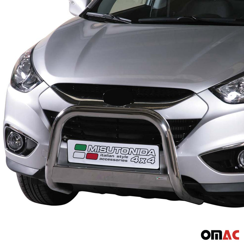 Protezione anteriore per Hyundai ix35 2009-2015 ø63mm acciaio argento 