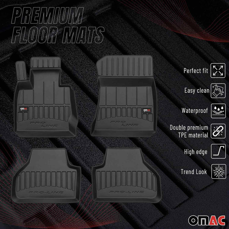 Tappetini BMW X4 F26 2014-2018 in TPE nero, 4 pezzi