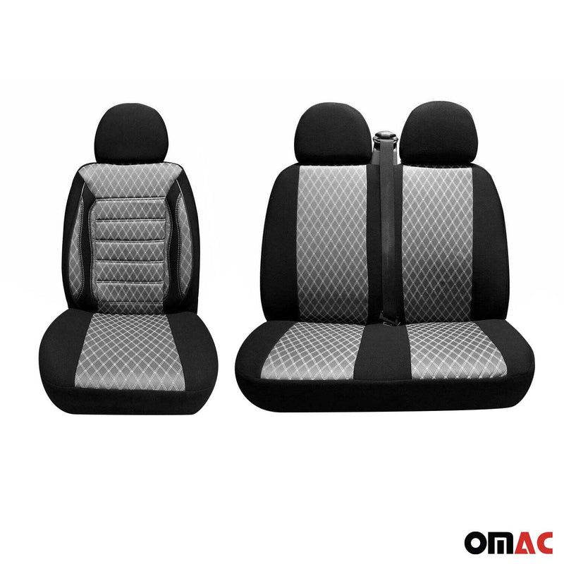 Coprisedili per Citroen Jumpy 2007-2016 Grigio Nero 2+1 Anteriori