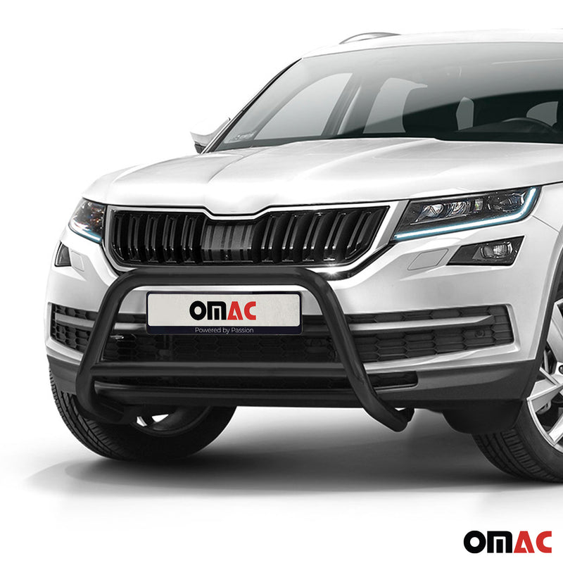 Protezione anteriore per Skoda Kodiaq 2017-2022 con ABE acciaio nero 