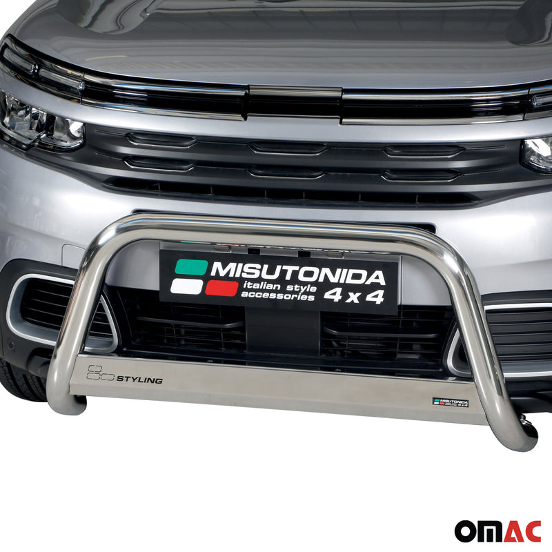 Barra di protezione anteriore per Citroen C5 Aircross 2018-2022 ø63mm acciaio argento