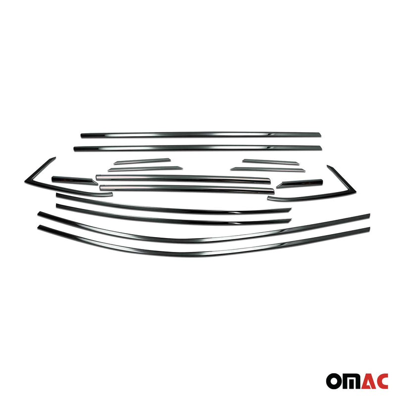 Listelli decorativi per finestrini Opel Astra K hatchback in acciaio inox scuro, 16 pezzi 