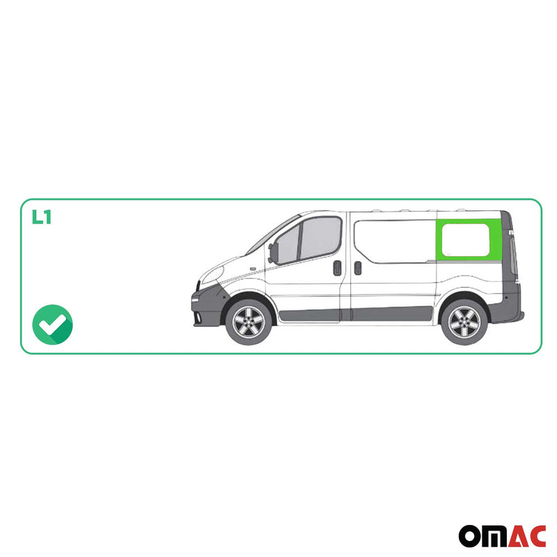 Seitenfenster Sicherheitsglas für Opel Vivaro 2001-2014 Schwarz Links L1 Kurzer