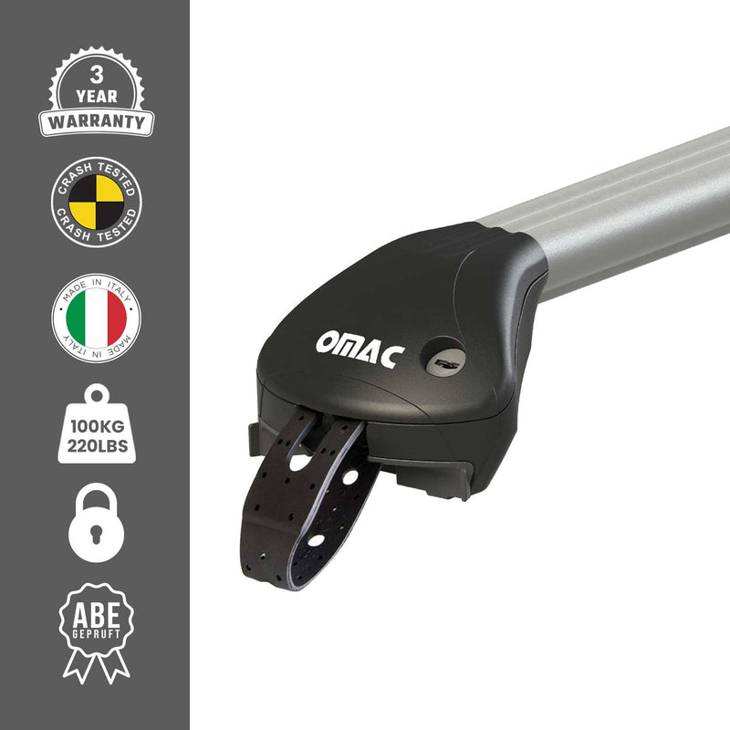 Barre portatutto per Audi A4 Avant B5-B6-B7 1995-2008 5 porte alluminio argento 2 pezzi ABE