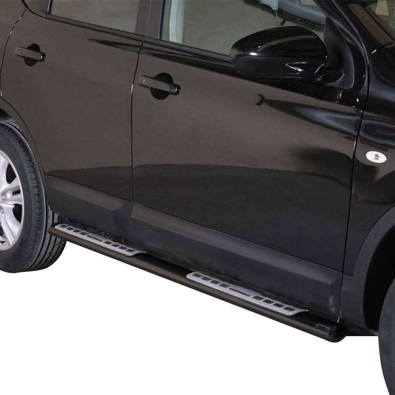 Edelstahl Seitenschweller Schwellerrohre für Nissan Qashqai 2010-2013 Schwarz