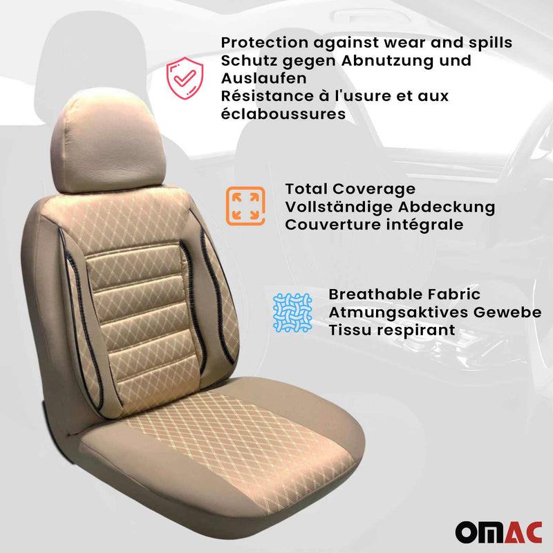 Sitzbezüge Schonbezüge für Mercedes Klasse W447 2014-2025 Beige 2Sitz Vorne Satz