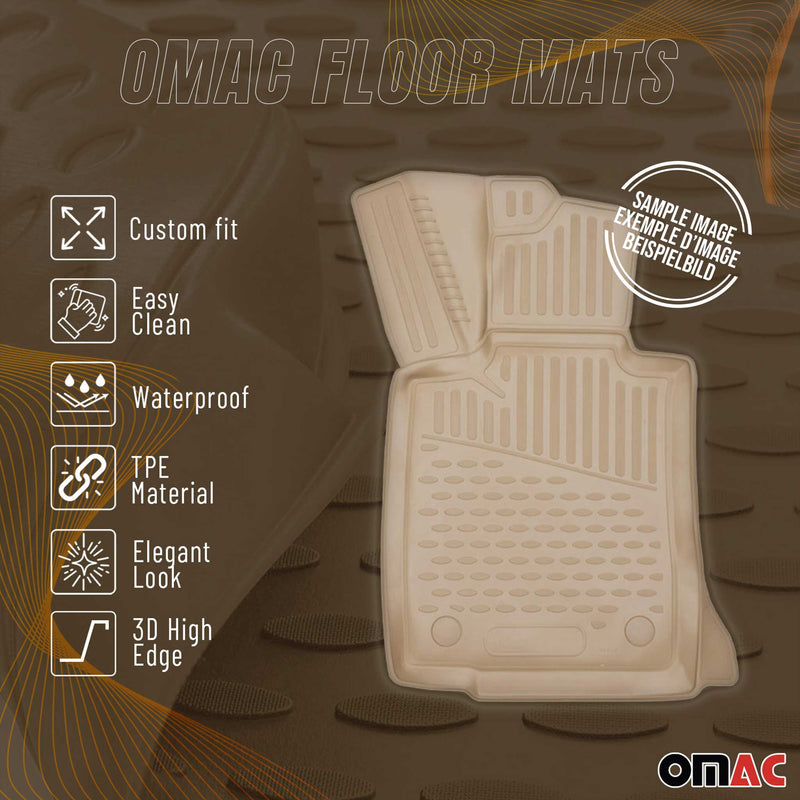 Tappetini in TPE beige per Mercedes Classe S W221 2005-2013, 4 pezzi 