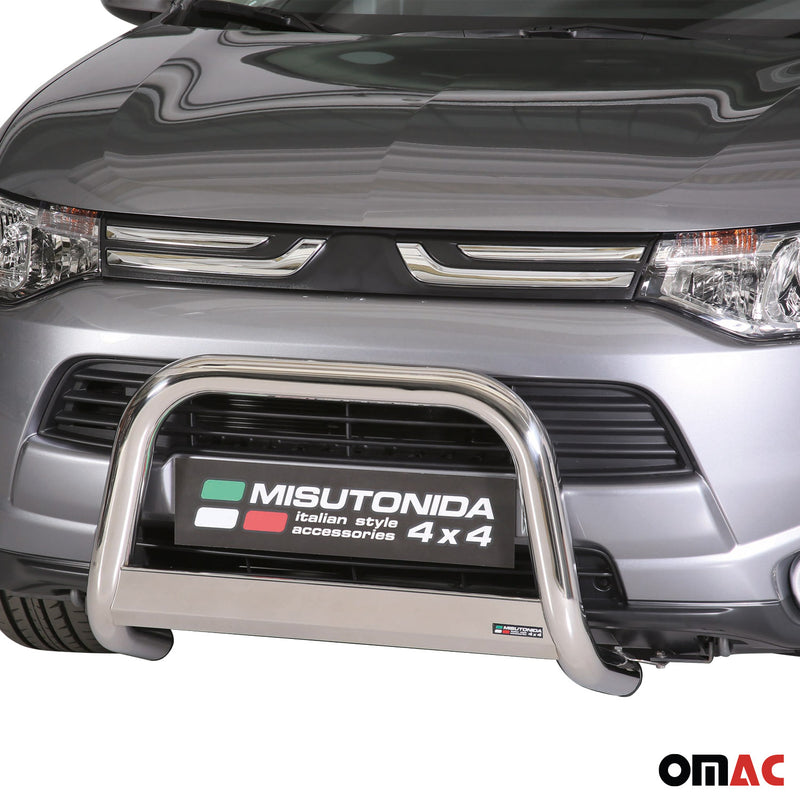 Protezione anteriore per Mitsubishi Outlander 2013-2015 ø63 acciaio argento 