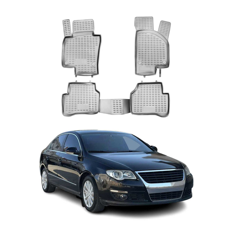 Tappetini VW Passat 2005-2011 in TPE grigio, 4 pezzi