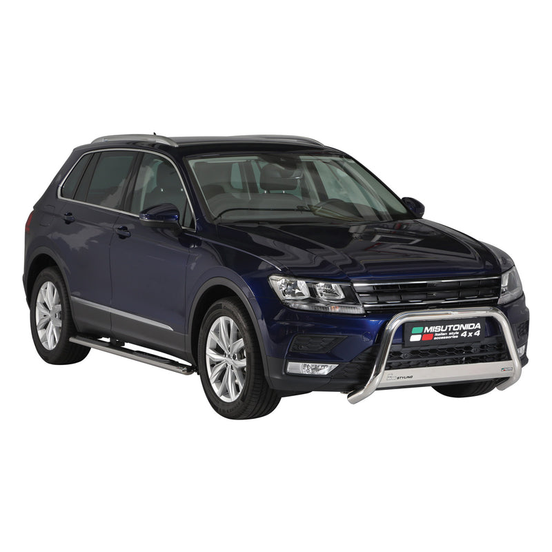 Barra di protezione anteriore per VW Tiguan Allspace 2017-2021 ø63mm acciaio argento 
