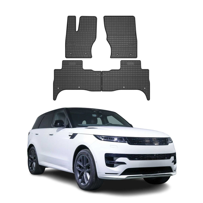Tappetini in gomma neri per Land Rover Range Rover Sport 2013-2017, 4 pezzi.