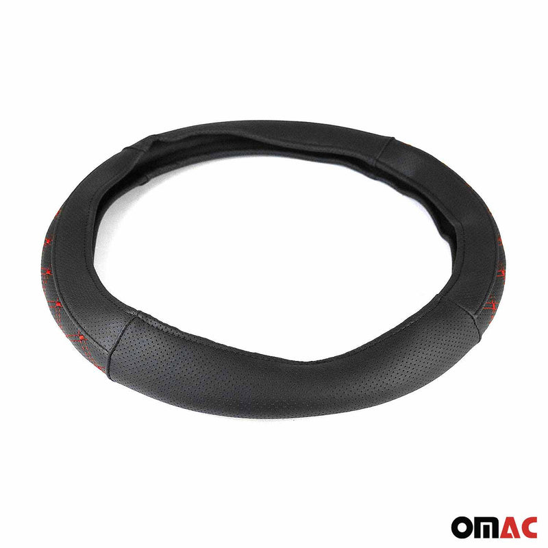 Coprivolante protezione volante coprivolante nero cuciture rosse Ø 38-40 cm