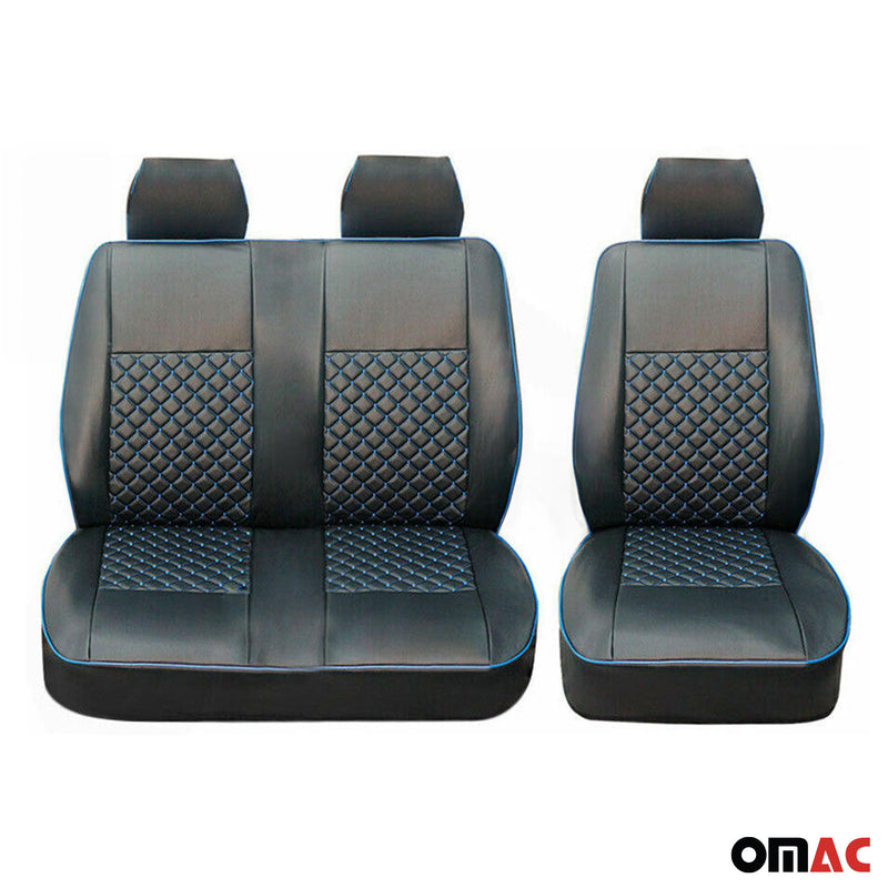 Coprisedili per Mercedes Vito W639 2003-2014 Pelle Nero Blu 2+1