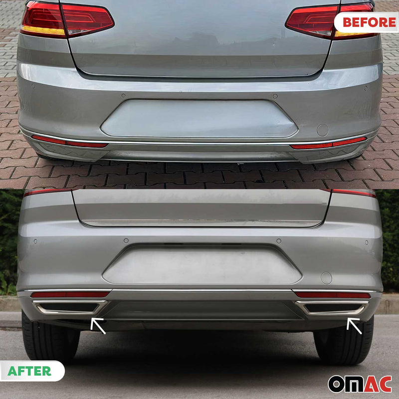 Diffusore paraurti, telaio di scarico per VW Passat B8 2014-2019 in acciaio inox cromato