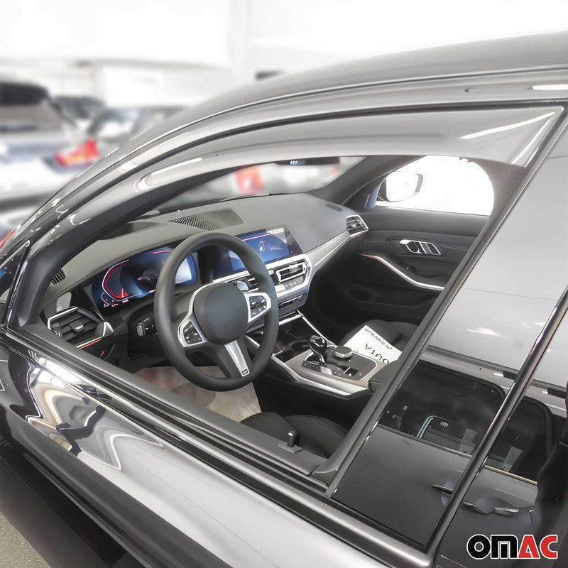 Deflettore antivento e antipioggia per BMW Serie 3 G20 2018-2025 in acrilico scuro, 4 pezzi