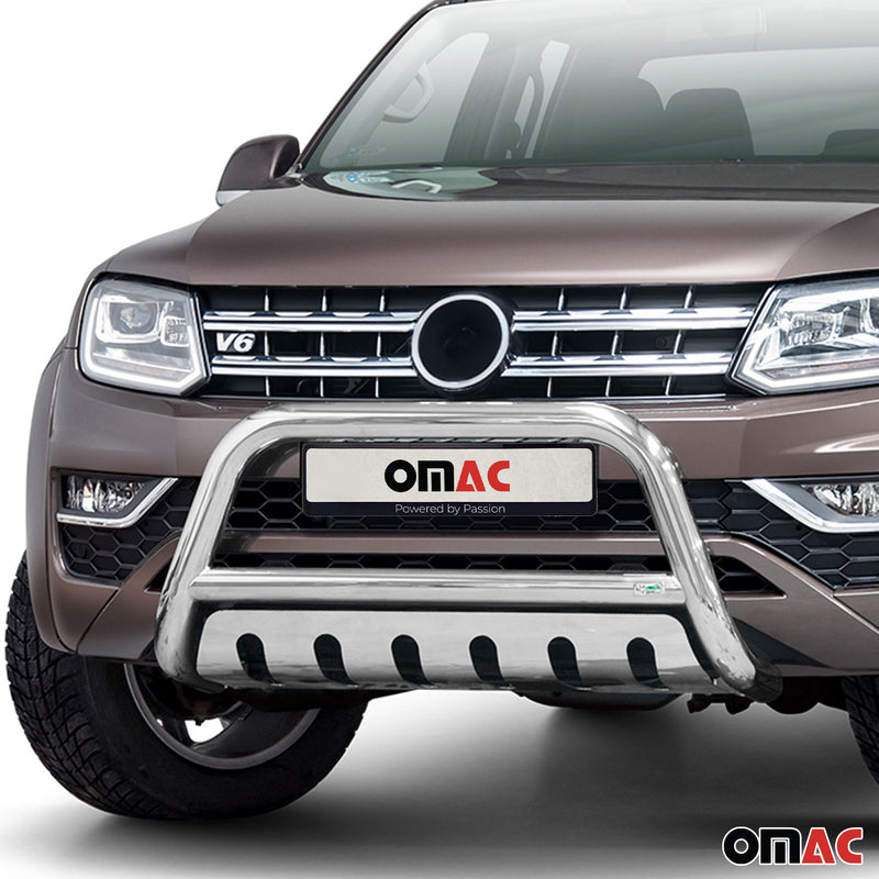 Protezione anteriore per VW Amarok 2016-2021 con ABE in acciaio inox argento 