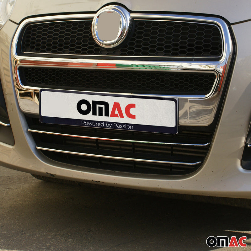 Strisce griglia radiatore per Fiat Doblo 2010-2014 acciaio inox argento 2 pezzi 