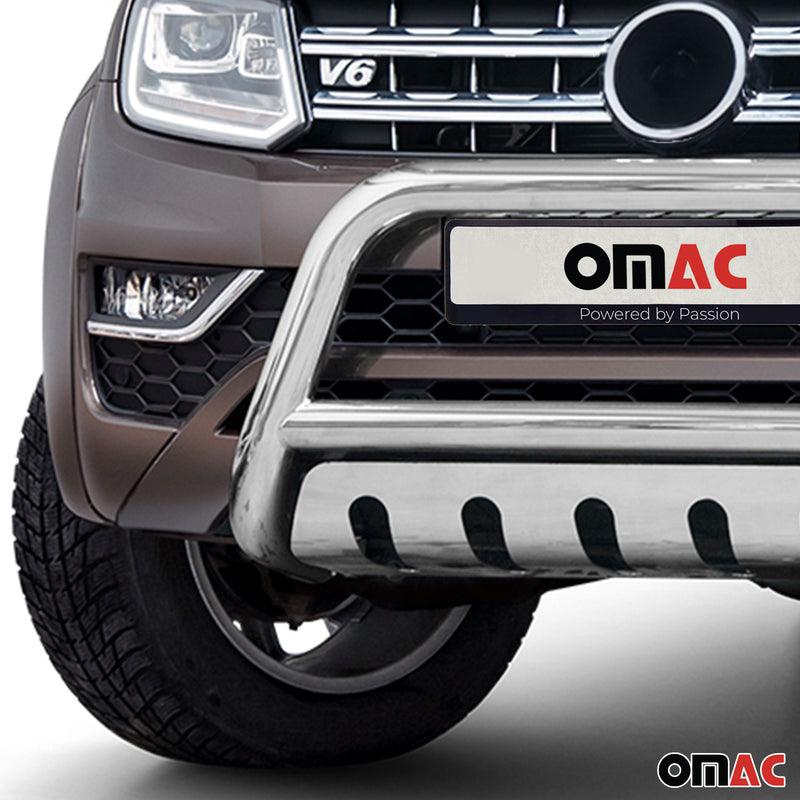 Protezione anteriore per VW Amarok 2016-2021 con ABE in acciaio inox argento 