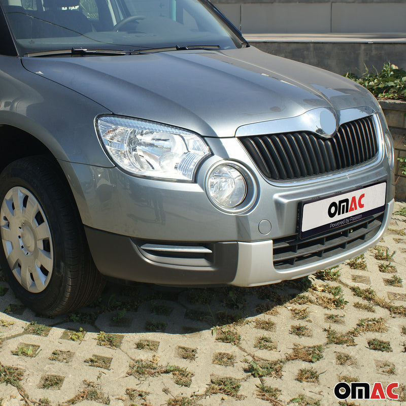 Cornice per fendinebbia per Skoda Yeti 2010-2013 in acciaio inox argento 2x