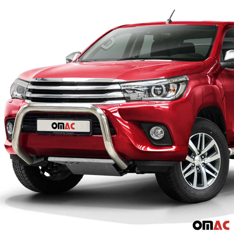 Stahl Frontbügel Frontschutzbügel für Toyota Hilux 2015-2022 mit ABE Silber
