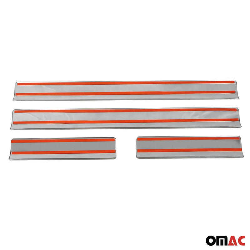 Soglie porte per Opel Vectra B 1995-2002 in acciaio inox argento 4 pezzi