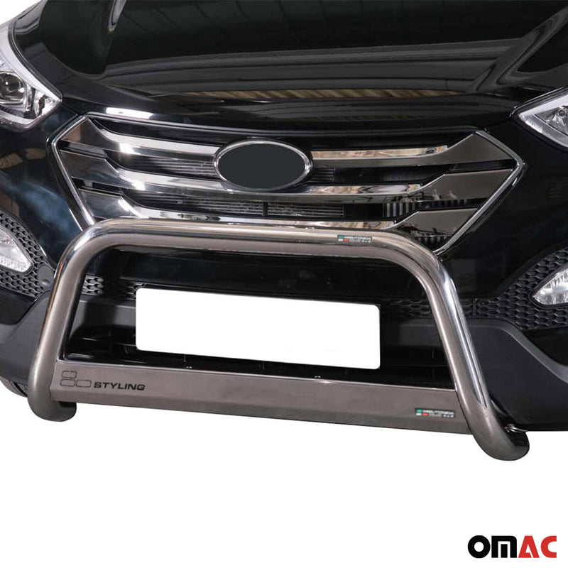 Protezione anteriore per Hyundai Santa Fe 2012-2015 ø63mm acciaio argento 