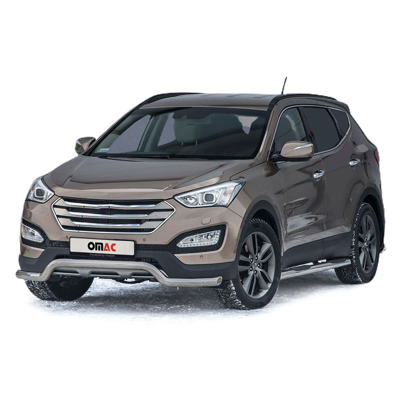 Barra di protezione anteriore per Hyundai Santa Fe 2012-2018 ABE Silver 