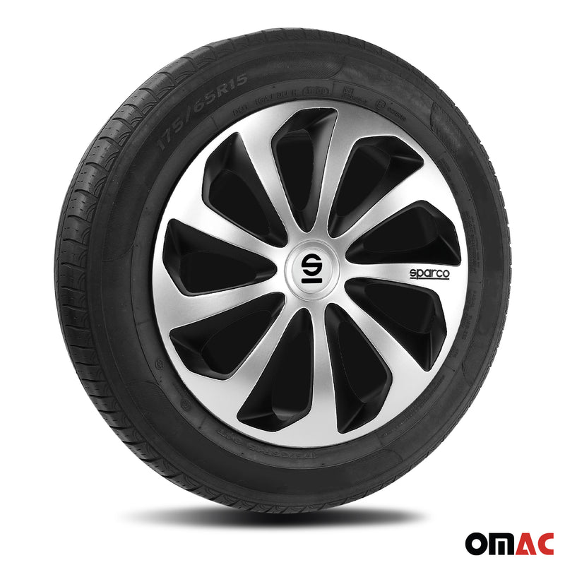 Coprimozzi Sparco 16 pollici Sicilia Argento Nero 4 pezzi
