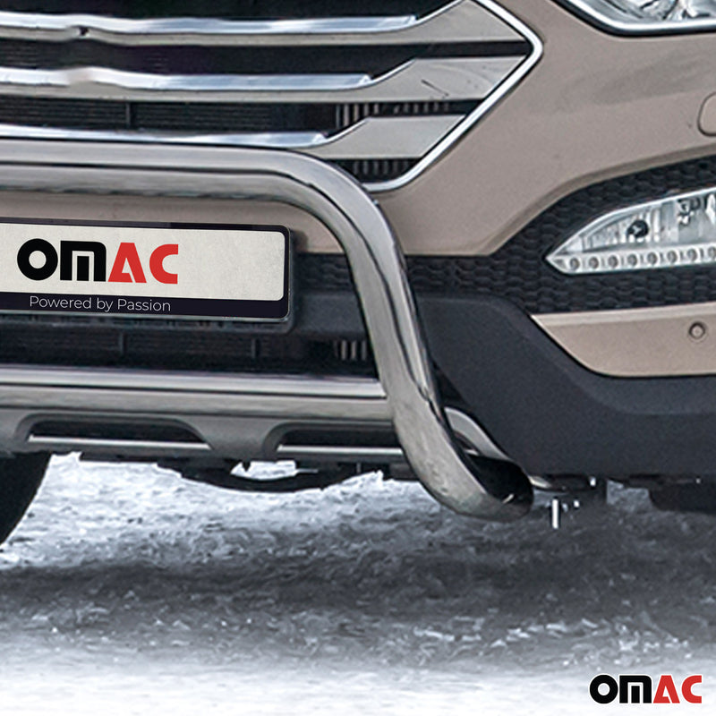 Barra di protezione anteriore per Hyundai Santa Fe 2012-2018 ABE Silver 