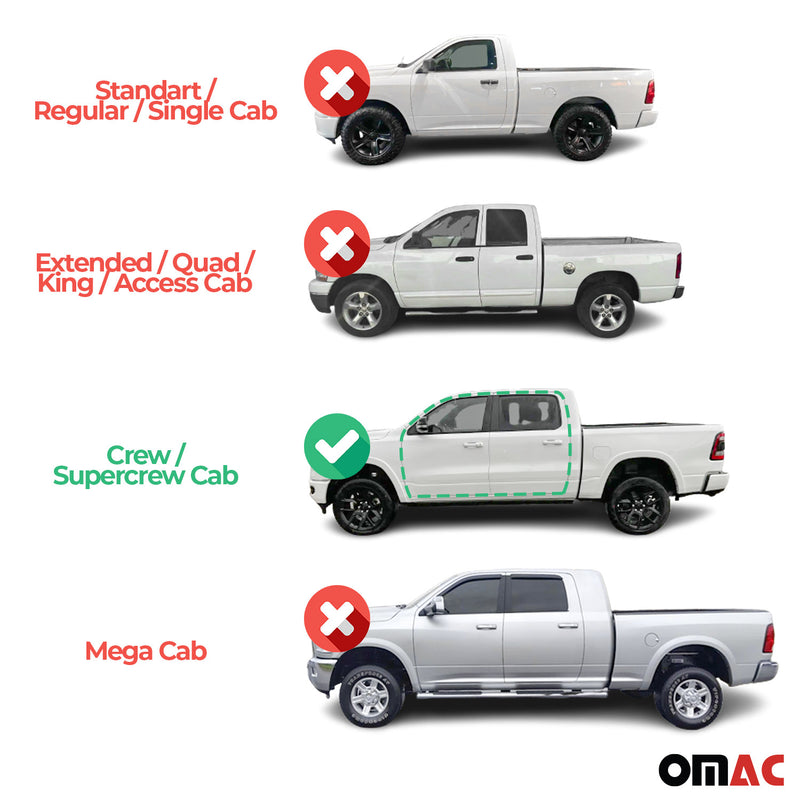 Pedane laterali di protezione per Ford Ranger Double Cab 2012-22 Alu Nero Grigio