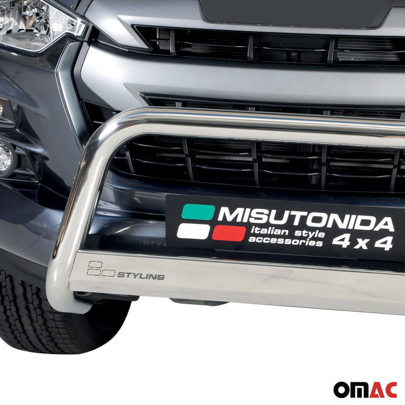 Protezione anteriore per Isuzu D-Max 2020-2025 ø63mm acciaio argento 