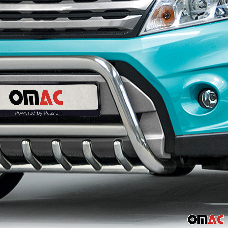 Protezione anteriore per Suzuki Vitara 2015-2018 con ABE acciaio argento 
