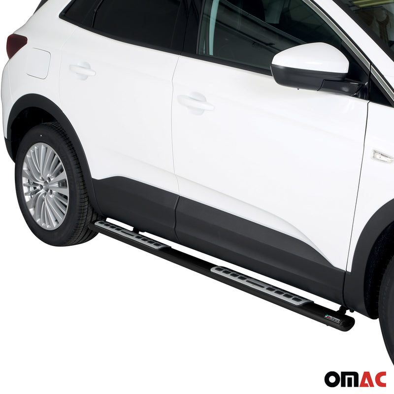 Minigonne laterali in acciaio inox per Opel Grandland X 2018-2025 Nero