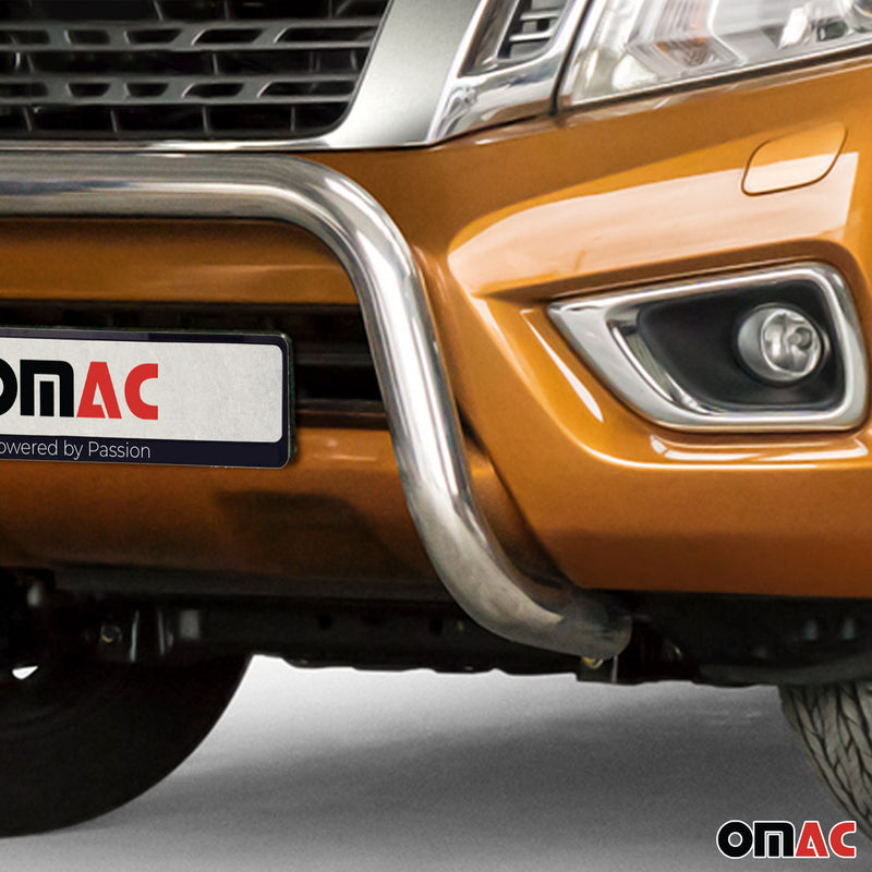 Barra di protezione anteriore per Nissan Navara NP300 2015-2025 acciaio ABE argento 