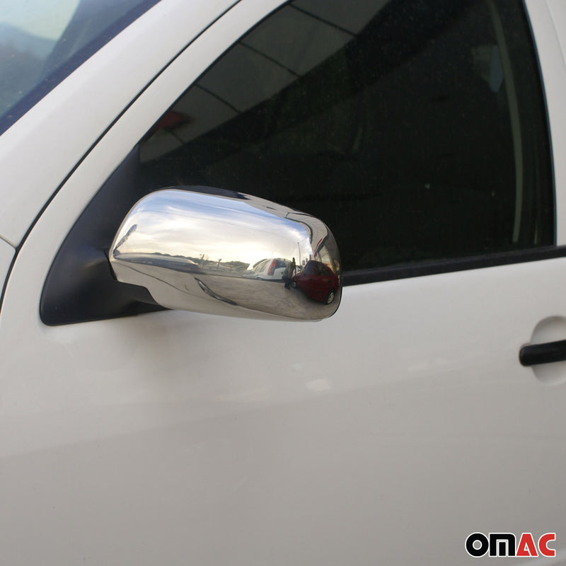 Calotte per specchietti retrovisori per Skoda Fabia 1999-2007 in acciaio inox argento 2 pezzi 