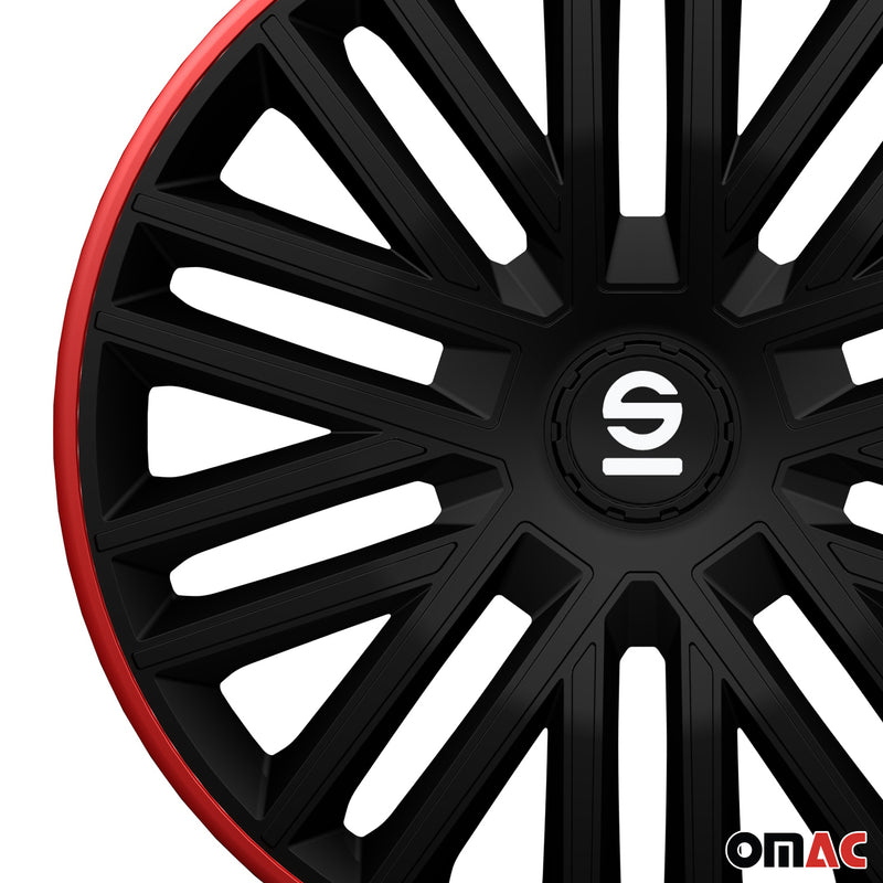 Coprimozzi Sparco 16 pollici Bergamo Nero Rosso 4 pezzi