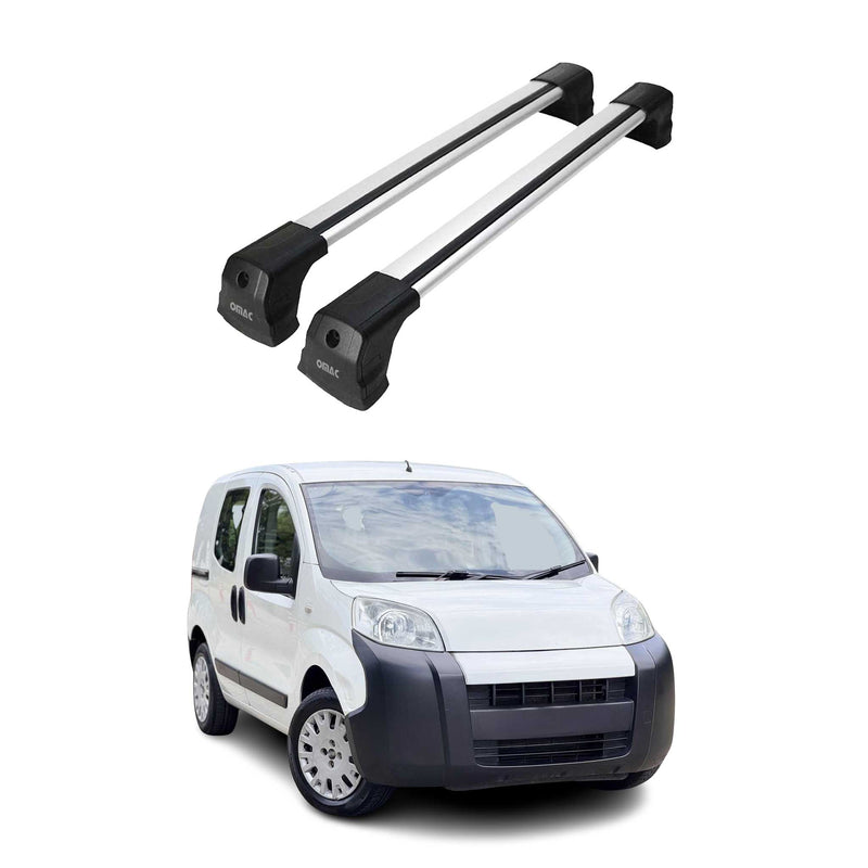 Portapacchi da tetto per Citroen Nemo 2008-2016, portapacchi base in alluminio argento 2x