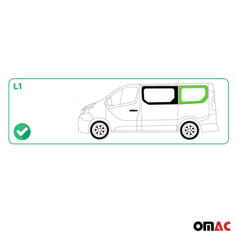 Finestrino laterale per auto per Renault Trafic 2014-2024 Sinistro Auto L1 Nero
