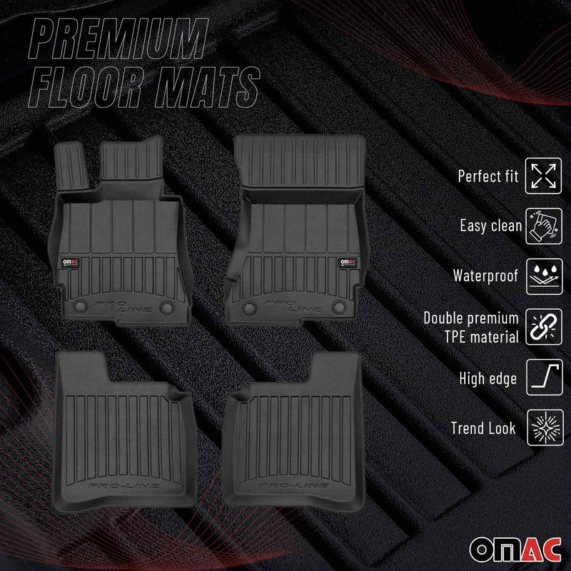 Tappetini in TPE neri per Mercedes Classe S W221 2005-2013, 4 pezzi