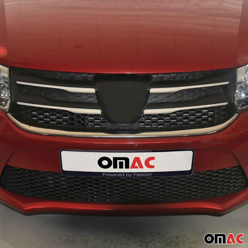 Set di strisce per griglia radiatore per Dacia Sandero 2012-2017 in acciaio inox argento