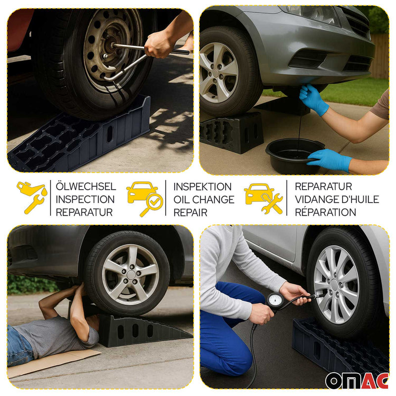 Rampa di carico, cuneo per gradini per auto, roulotte, pneumatici per auto da 5 tonnellate 2x