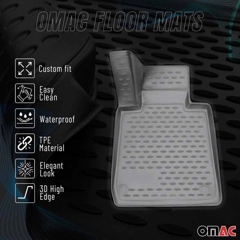 Tappetini in gomma grigi per Audi A5 Cabriolet Coupe 8T3 8F7 2007-2017, 4 pezzi.